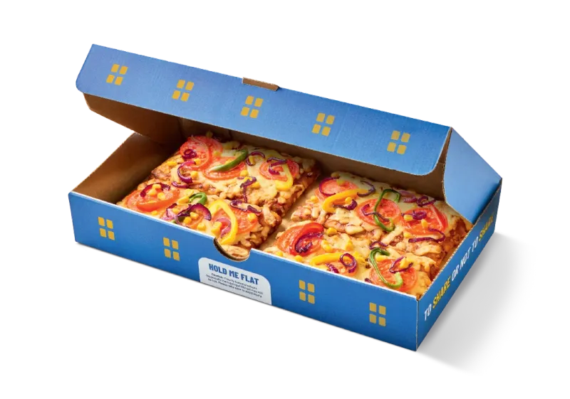 Greggs 4 Slice Veggie Feast Pizza Box