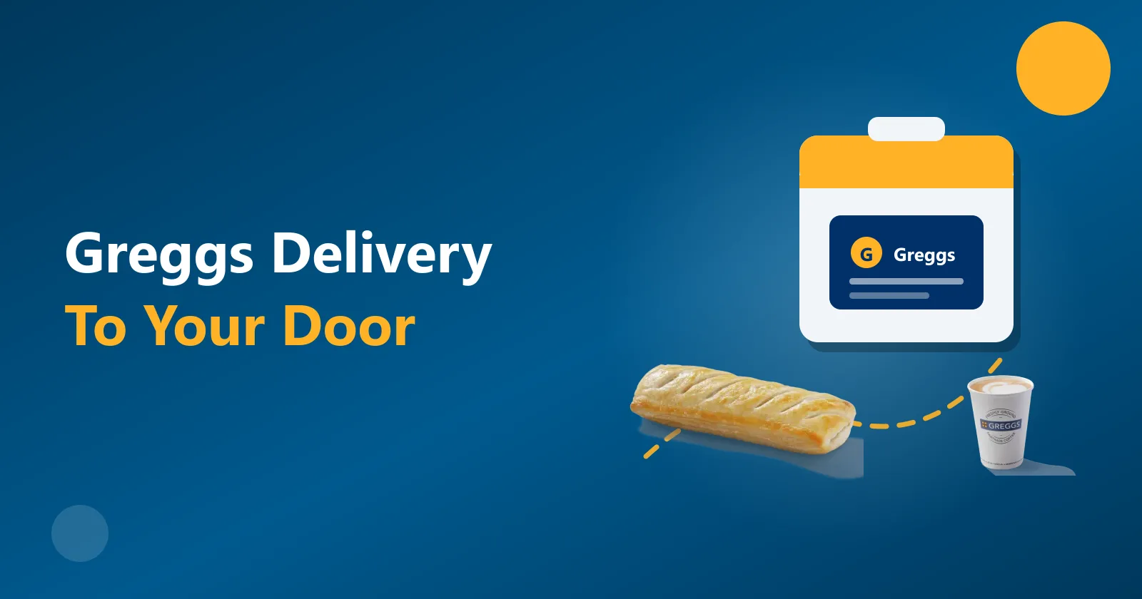 Greggs delivery bag with a sausage roll and coffee